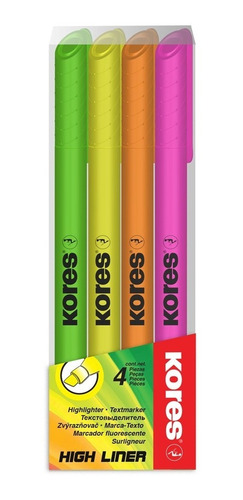 Resaltador High Liner Neón X 4 Uds Kores