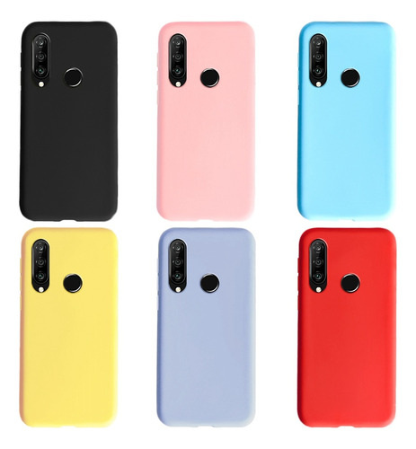 Estuche Silicone Case Compatible Con Huawei P30 Lite  Gamuza