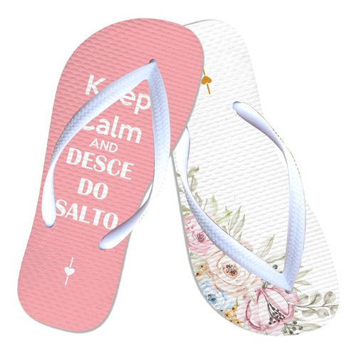 Imagem 2 de 4 de Chinelos Para Casamento Barato Modelo Rose E Floral Feminino