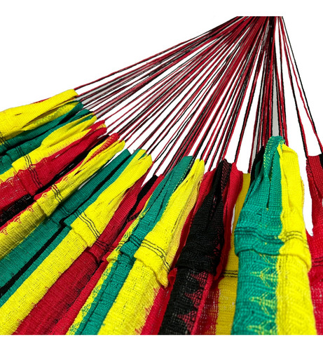 Imagen 5 de 7 de Hamaca Yucateca 100% Algodón Colores (verde,amarillo,rojo)