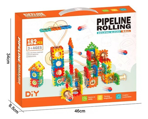 Tobogan Pista De Canicas Pipeline Rolling 182 Piezas