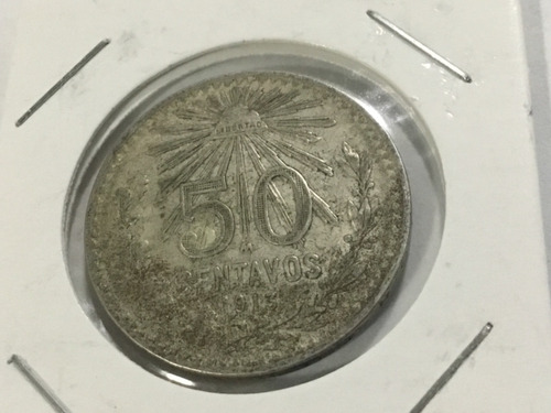 Resplandor 50 Centavos 1913 Ley .800 Cospel Grande