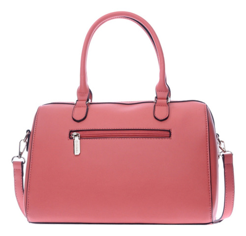 Bolsa Satchel Olimba Mujer De Moda Con Asa Y Correa 88521 Rosa Lisa Oro