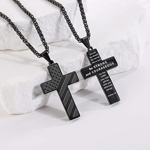 Duodiner Collar De Cruz Negra Para Hombres Y Niños, Cadena C
