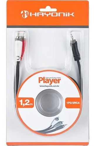 Cabo De Áudio Linha Player P2 X Rca2 1,2 Metros Hayonik