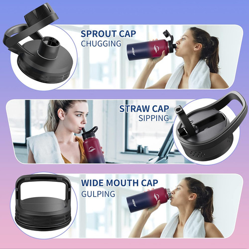 Botellas De Agua De 32 Oz Funda, Termo De Metal Pajita,...