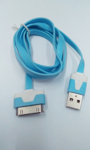 Imagen 1 de 1 de Cable Plano Para Cargador iPhone Azul Cie Bc-2058bls Fussion