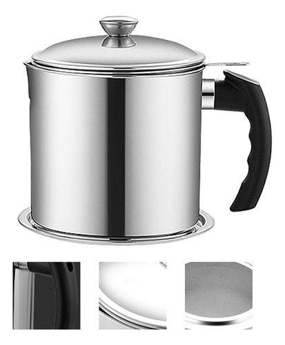 Colador De Aceite Y Recipiente De Acero Inoxidable, Olla De