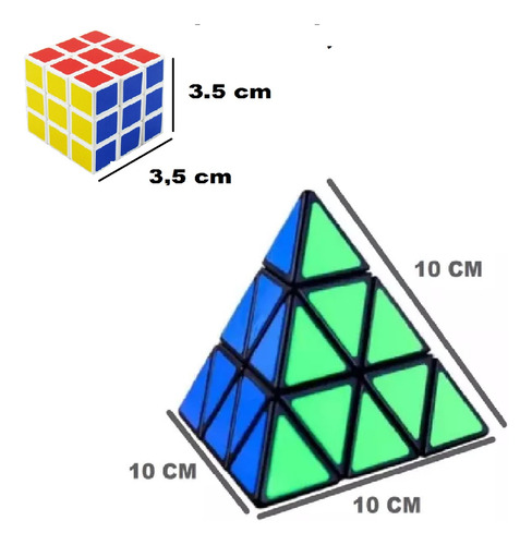 Imagen 5 de 6 de Cubo Magico Piramide Triangular 3x3 Con Mini Cubo 3x3