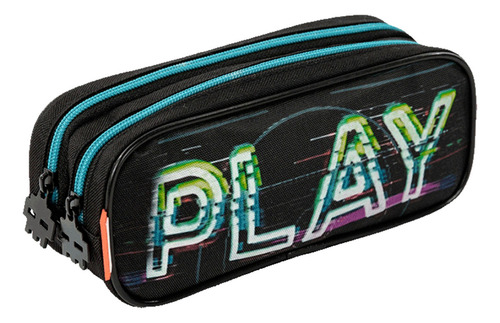 Mochila De Costas +lancheira+ Estojo Sestini Start Play Cor Preto