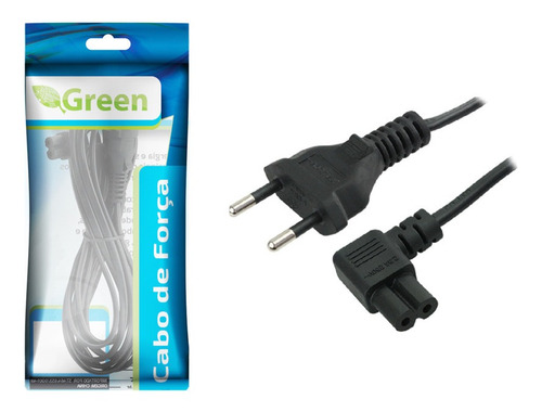 Cabo De Forca Tipo 8 2x075mm 1,5 Metros 90 Graus - Green