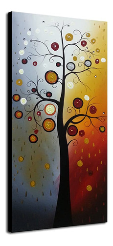 Wieco Art Life Tree - Arte De Pared Vertical Grande Con Flor