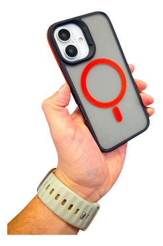 Funda Color Celular Magsafe Mate iPhone 11, 12, 13, 14, 14 Pm, 15, 15 Pro, 15 Pm, 16, 16 Plus, 16 Pro, 16 Pm Carcasa Protector Circulo Blanco Apple