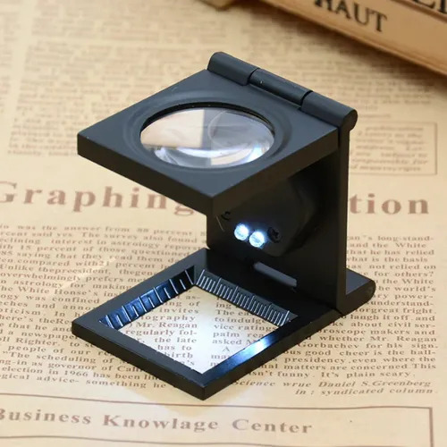 Lupa Plegable De 10x Con Escala Y Led Para Joyería Óptica