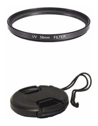 Kit Filtro Uv + Tapa Para Lente 58mm Kodak Fk-2580