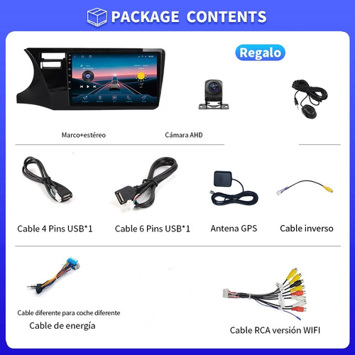 Estéreo 2+32g Cámara Para Honda City 2014-2017 Carplay