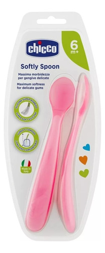 Cuchara Blanda Silicona Bebe 6m+ Softly Spoon X2 Chicco