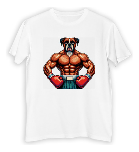 Remera Niño Boxer Perro Boxeador Con Guantes Pelea