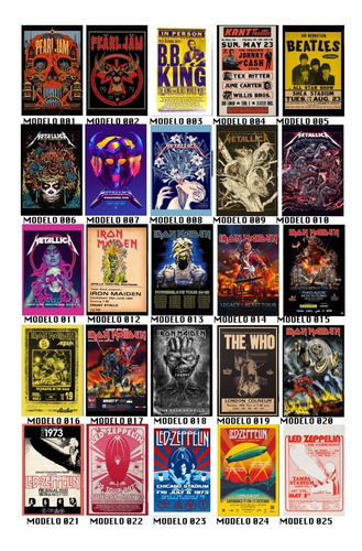 Imagem 7 de 10 de Kit 10 Impressos Fotográficos Show Poster De Bandas De Rock