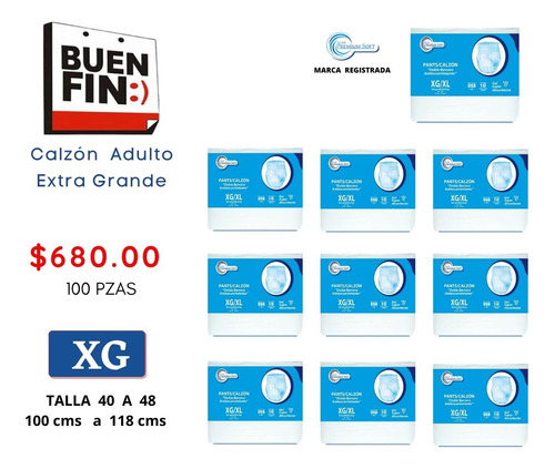 Calzón Desechable Adulto Xg/ Xl Premium Soft 