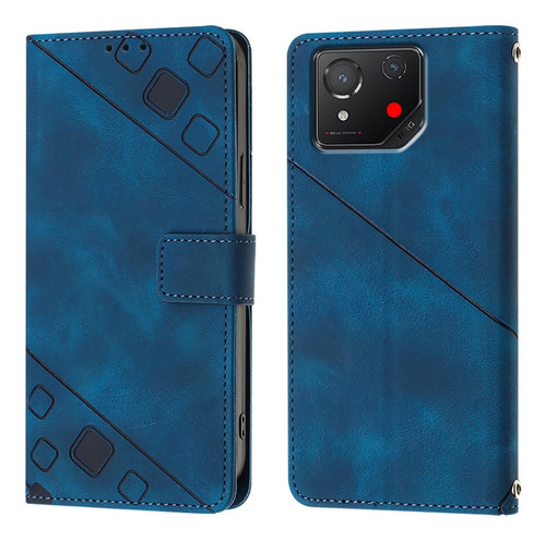 Funda De Piel Estampada Azul Para Asus Rog Phone 8