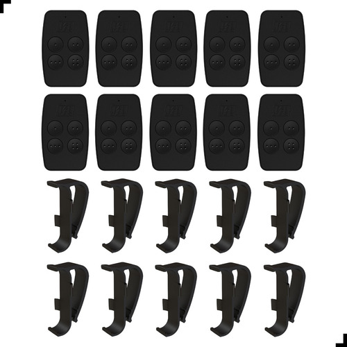 10x Controle Remoto 4 Teclas Cr4t Jfl 433mhz C/ Clip E Pilha