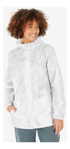 Impermeable Rompevientos Senderismo Mujer Gris Quechua