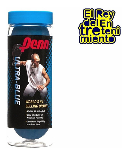 Set Tubo Penn X3 Pelotas P/ Frontón Y Paleta Colores El Rey