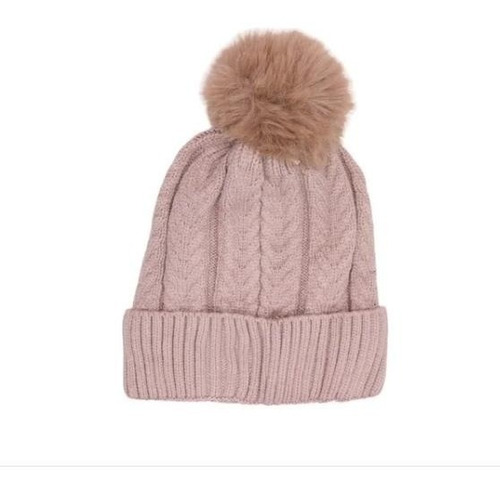 Touca Fenimina  Gorro De Lã Forrada Pompom De Pelinho