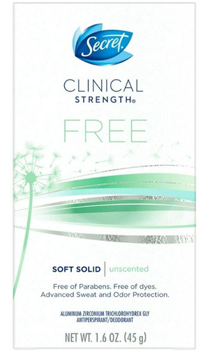 Secret Clinical Strength Soft Solid Sensitive Unscented Deod