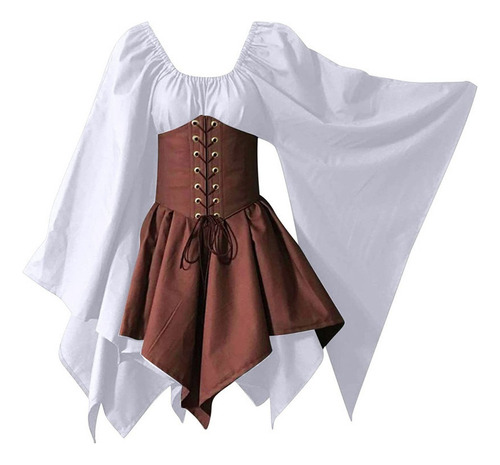 Vestido Renacentista Medieval Con Corsé Pirata For Mujer