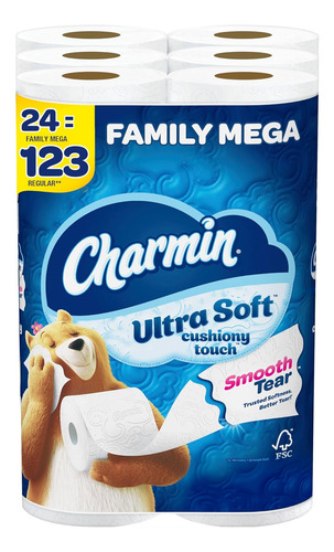Papel Higiénico Charmin Ultra Soft Cushiony Touch, 24...