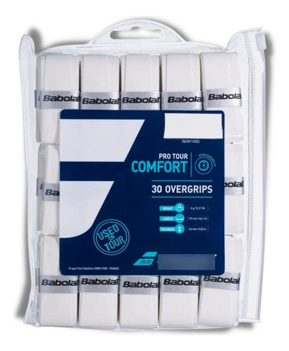 Overgrip Babolat -  Pro Tour Comfort X30 Blanco