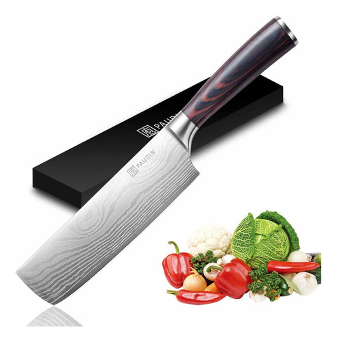 Cuchillo  Nakiri   De Cocina De Acero Inoxidable Alemán Cjc