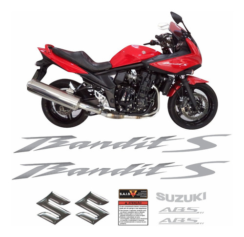 Jogo Faixa Emblema Adesivo Suzuki Bandit 650s 2013 Vermelha