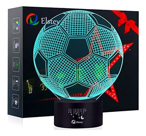 Lámpara 3d Futbolística Led Multicolor Con Base Usb