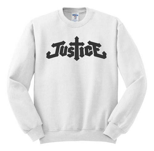 Sudadera Justice Logo Letras Electronica Sin Gorro Unisex