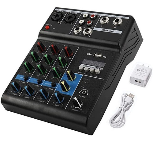 Imagen 1 de 7 de Patioer 4 Canales Mini Usb Audio Mixer Amplificador Consola.