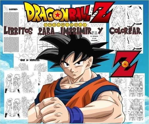 Kit Libritos Colorear Dragon Ball Goku Actividades S233