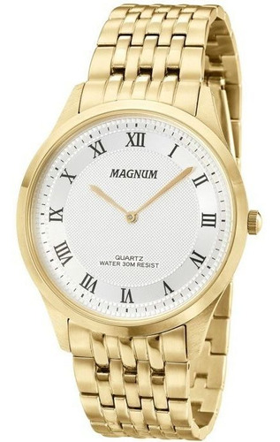 Relógio Magnum Ma21919h Dourado Super Fino