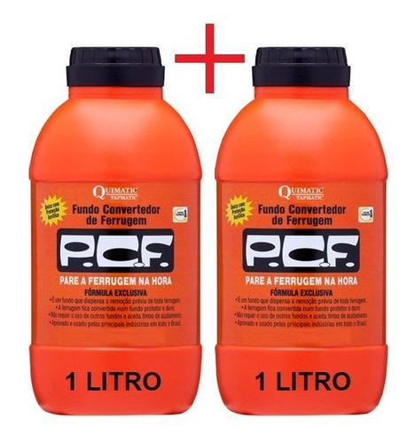 Imagem 1 de 7 de 2 Pcf Fundo Convertedor De Ferrugem - 1 Litro