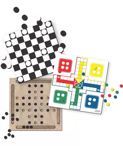 Jogo de Tabuleiro Ludo e Dama - Diversão Família , Mercado x Local Produtos  em Oferta!