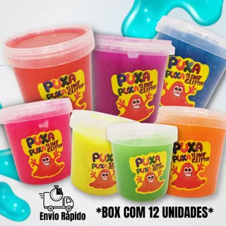 Slime Amoeba Gelele Glitter Caixa Com 12 Unidades 180g Cada