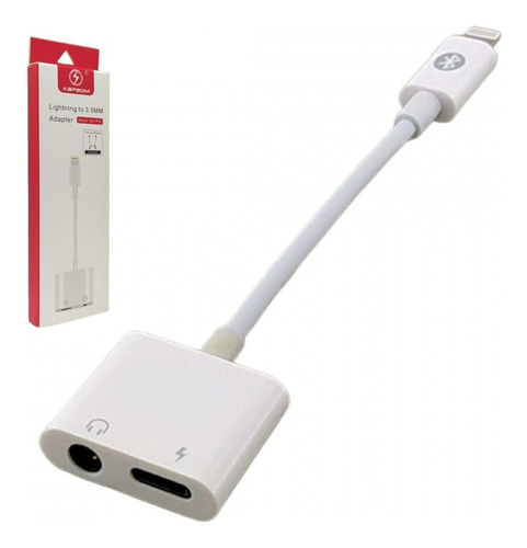 Adaptador Duplo Lightning P2 Fone Carregador Compatível Ios