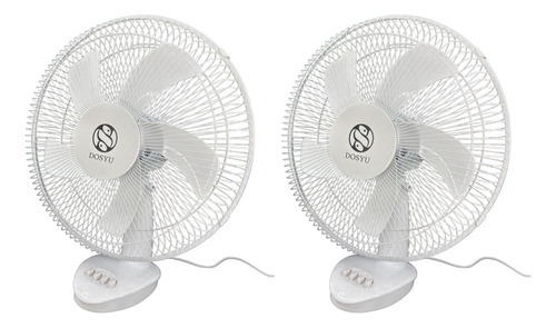 2 Pack Ventilador Escritorio Abanico De Mesa Oscilatorio 42 Cm 50 Hz / 60 Hz Blanco Blanco Plástico 5