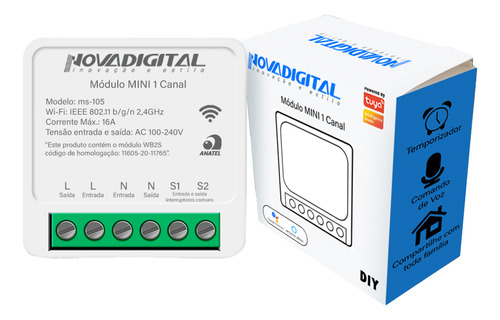 Interruptor Módulo Inteligente 1 Canal 3way 16a Wifi Alexa