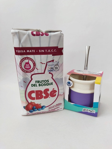 Imagen 1 de 3 de Pack Yerba Mate 500 Grs + Mate + Bomb Acero Inox Tkp