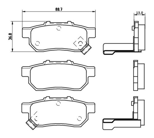 Imagem 5 de 6 de Kit Pastilha Freio Dianteira + Traseira Honda City 2010