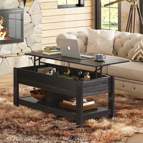 Mesa Auxiliar Elevable 47 Pulgadas Con Compartimento Oculto