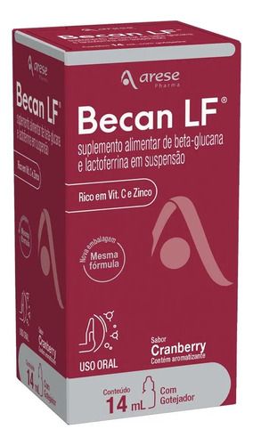 Becan Lf Suplemento Para Crianças Em Gotas Arese Pharma 14ml Sabor Cranberry